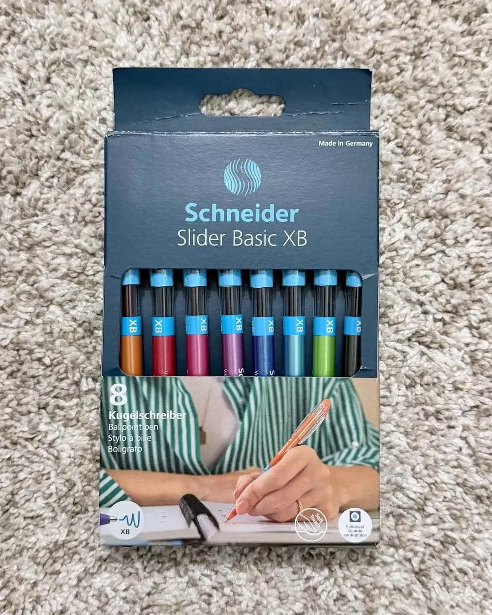 Schneider Slider Basic XB Ballpoint Pen Assorted Colors Pack of 8